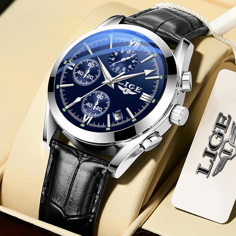LIGE "Classic Chrono" – L'Élégance du Cuir & de l'Acier
