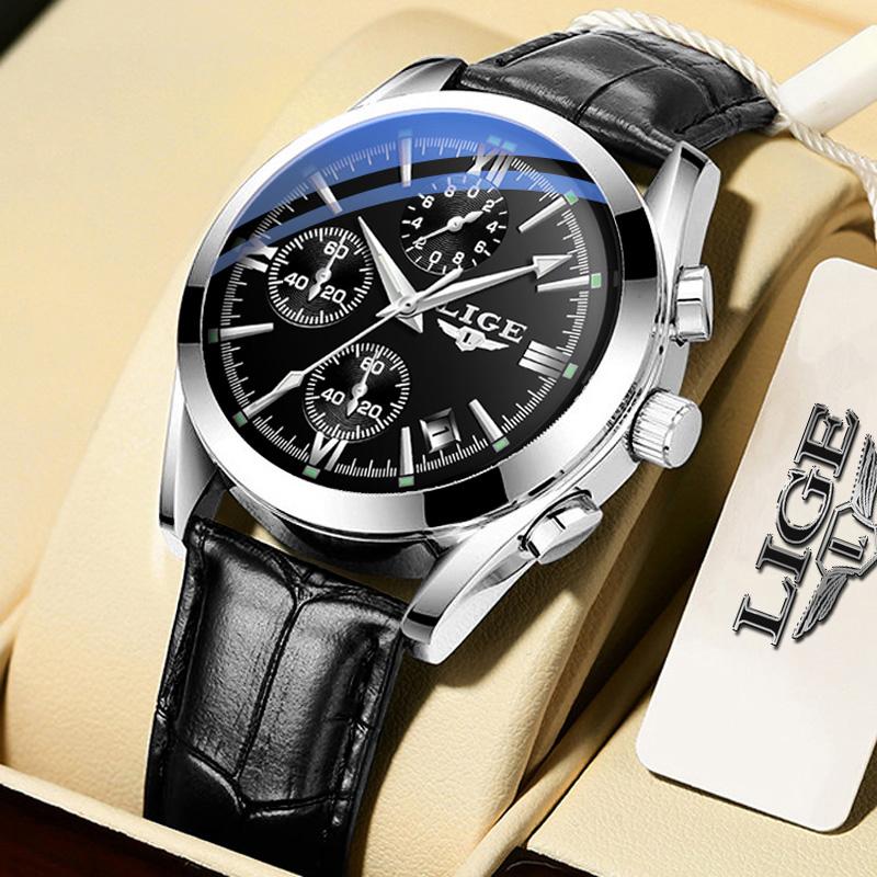 LIGE "Classic Chrono" – L'Élégance du Cuir & de l'Acier