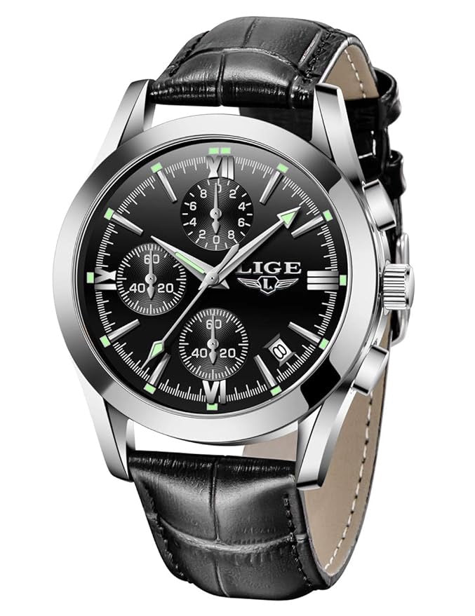 LIGE "Classic Chrono" – L'Élégance du Cuir & de l'Acier