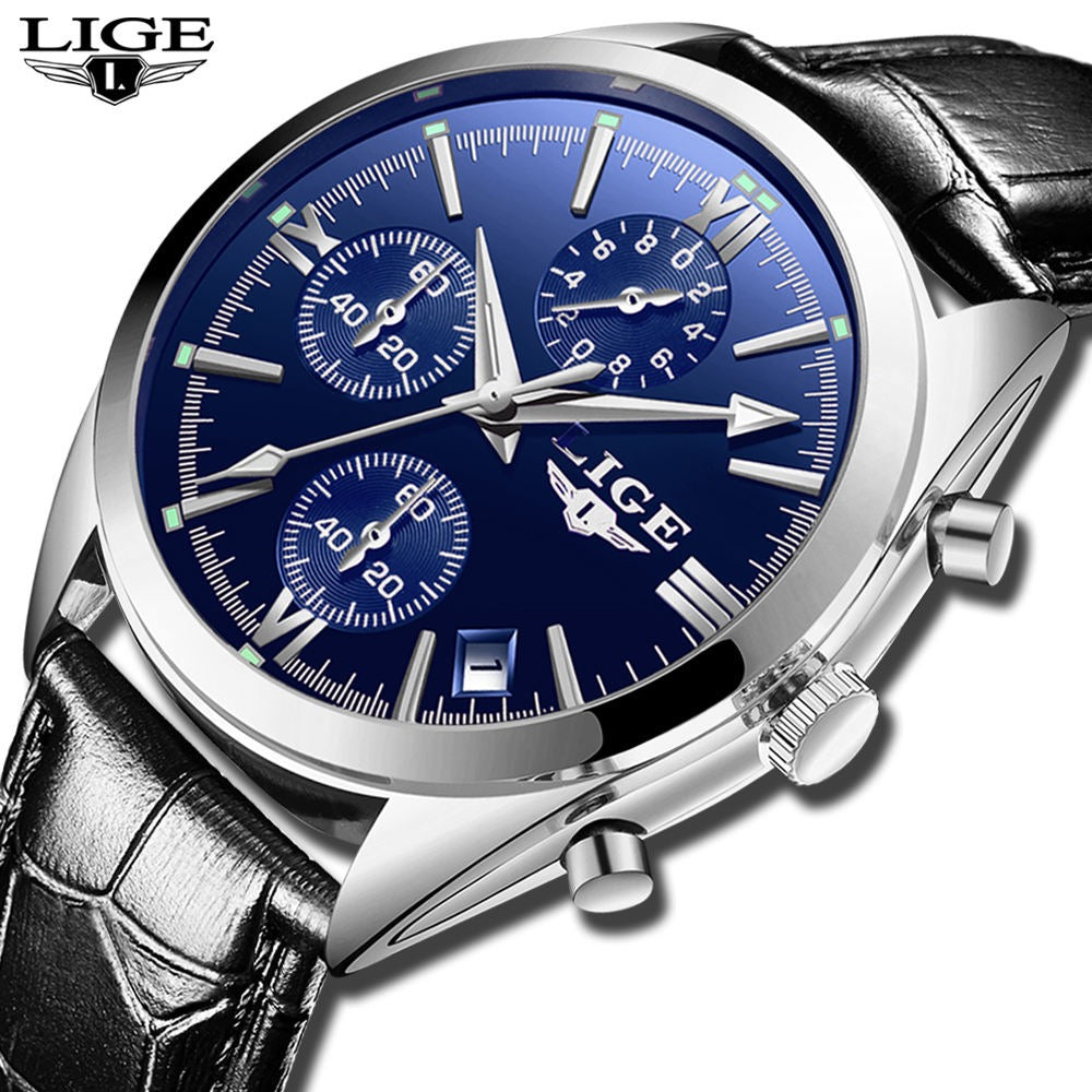 LIGE "Classic Chrono" – L'Élégance du Cuir & de l'Acier